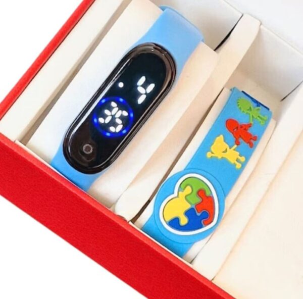 Kit Relógio Infantil/ Adulto Digital Led à prova D'água + Pulseira