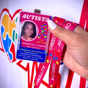 Kit Identificação Autista pink Com Qr Code